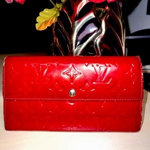 Louis Vuitton Red Vernis Long Snap Wallet!